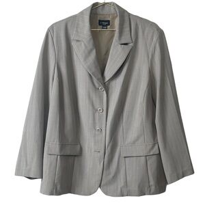 T.‎ Milano Woman’s Gray Pinstripe Blazer Plus Size 20W Business Career